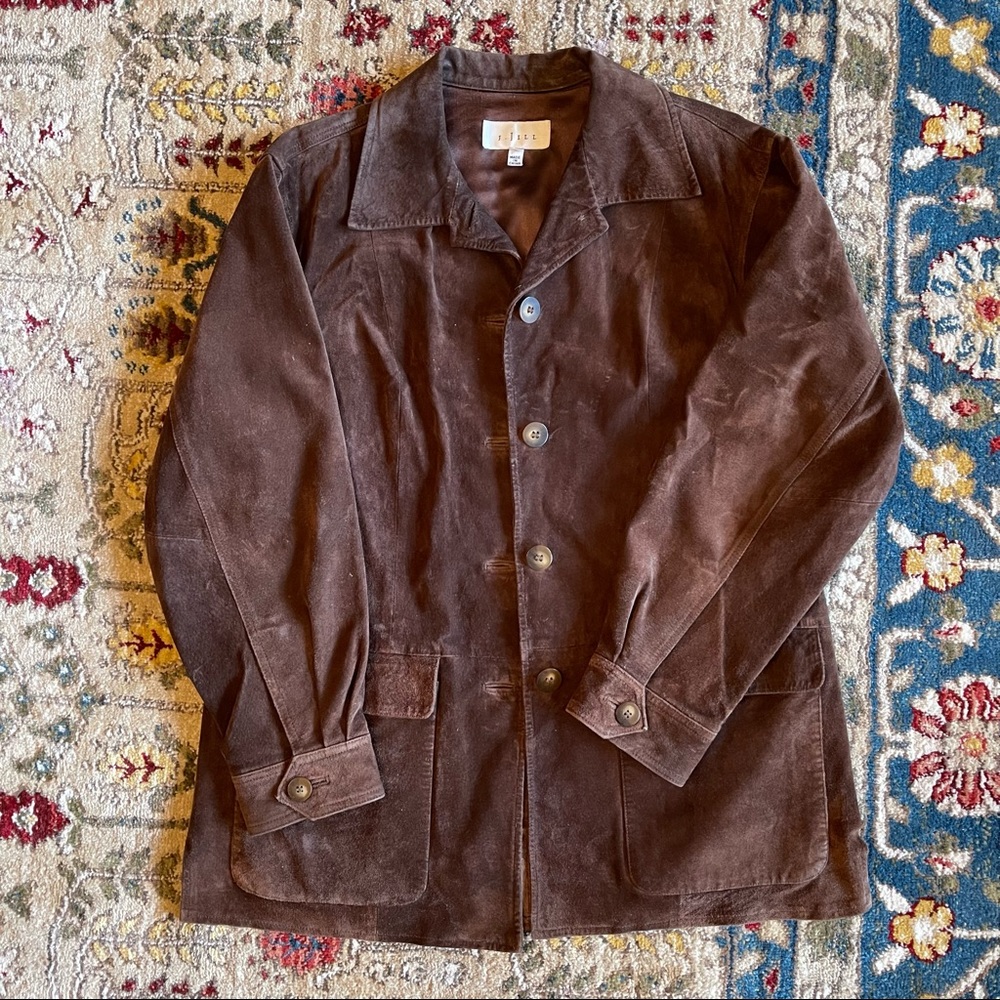 Vintage 90’s Brown Suede Leather Jacket J. Jill Y2K